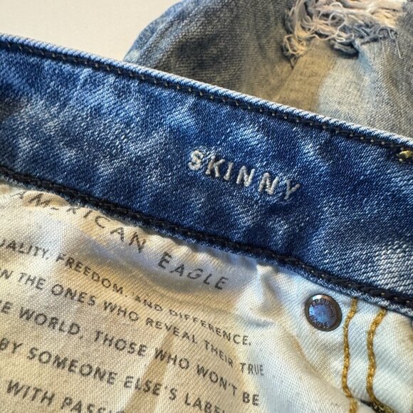 AEO Jeans Mens Size 28x30 Skinny Next Level AirFlex Distressed - Picture 11 of 13